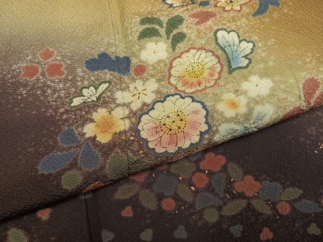 平和屋着物●吉乃一廉　幻の辻が花　訪問着　辻が花　暈し染め　金彩　正絹　逸品　AABH3877ph