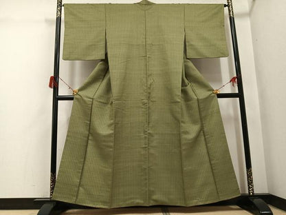 平和屋着物●上質な紬　綾織　間道　正絹　逸品　AABH4043ph