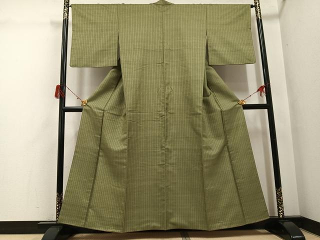 平和屋着物●上質な紬　綾織　間道　正絹　逸品　AABH4043ph