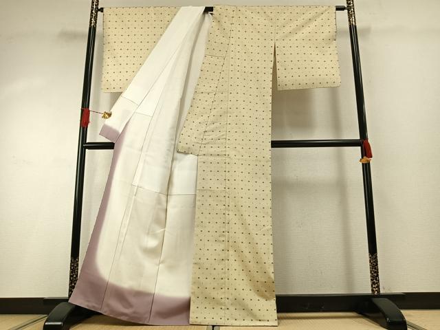 平和屋着物●本場大島紬　十字絣　正絹　逸品　AABH0786fy