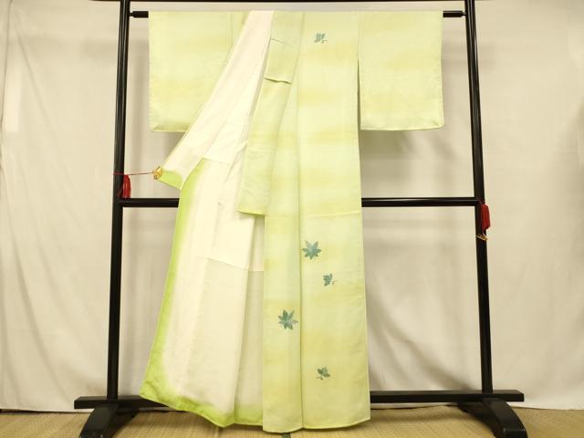 平和屋着物■訪問着 駒刺繍 霞楓文 暈し染め 正絹 逸品 AABH4402fw