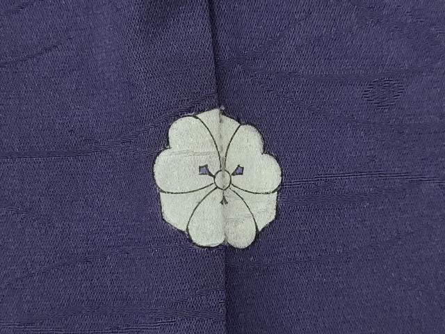 平和屋着物●上質な色無地　吹き寄せ地紋　濃鼠色　　正絹　逸品　AABH4251ck
