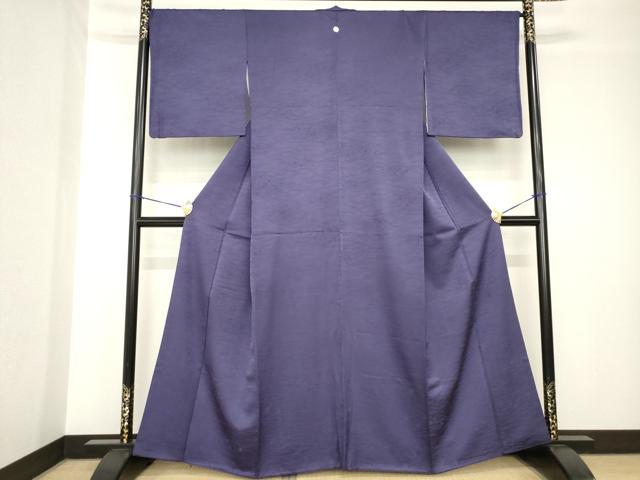 平和屋着物●上質な色無地　吹き寄せ地紋　濃鼠色　　正絹　逸品　AABH4251ck