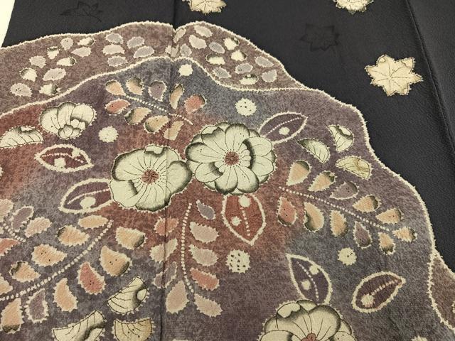 平和屋着物●訪問着　辻が花　絞り　黒地　金彩　正絹　逸品　AABG2783cs 平和屋着物○訪問着 辻が花 黒地 金彩 正絹 逸品 DABE4019az - メルカリ