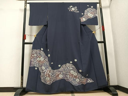平和屋着物●訪問着　辻が花　絞り　正絹　逸品　AABH4056ph