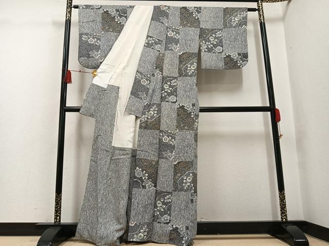 平和屋着物●上質な小紋　辻が花　金彩　正絹　逸品　AABH4078ph 平和屋着物▽上質な小紋 単衣 辻が花 金彩 正絹 逸品 DABD6472du
