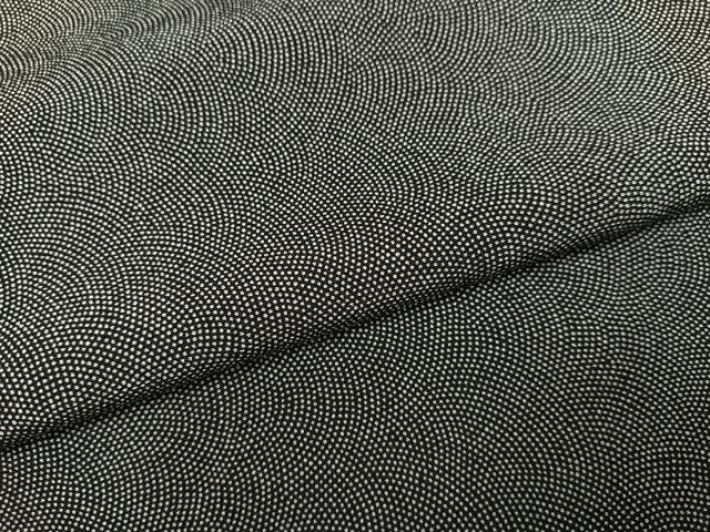 平和屋着物●小紋師　黒岩秀硯　江戸小紋　鮫小紋柄　黒地　正絹　逸品　AABH4077ph 平和屋着物○小紋師 黒岩秀硯 江戸小紋 鮫小紋柄 黒地 正絹 逸品
