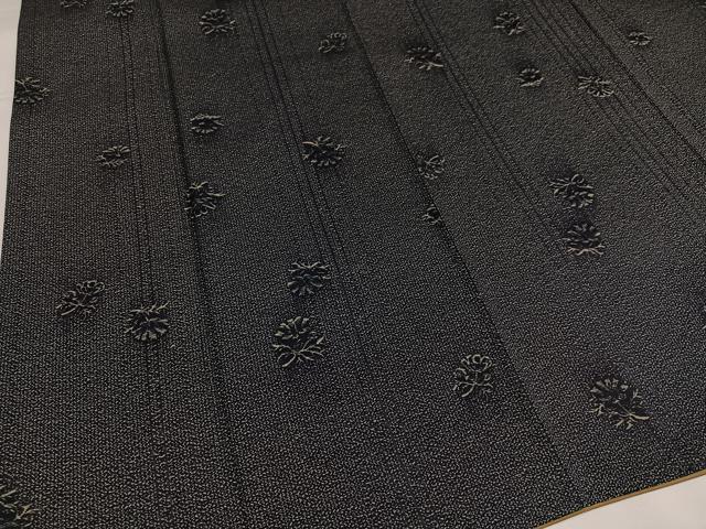 平和屋着物●外山良治　本藍天然染　小紋　舞花文　反端付き　正絹　逸品　AABH4073ph