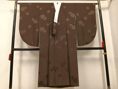 平和屋着物●小振袖　二尺袖・長襦袢(袷)セット　本場大島紬　染大島　枝花文　暈し染め　金彩　正絹　逸品　AABH4066ph