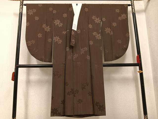 平和屋着物●小振袖　二尺袖・長襦袢(袷)セット　本場大島紬　染大島　枝花文　暈し染め　金彩　正絹　逸品　AABH4066ph
