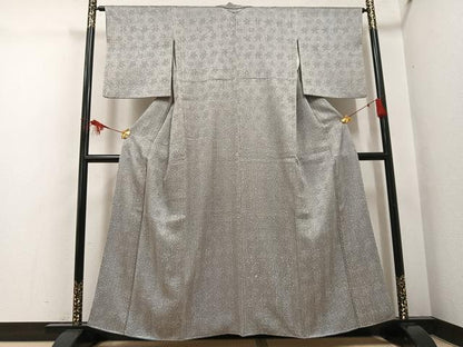 平和屋着物●名門　藤娘きぬたや・杢目絞り　小紋　正絹　逸品　AABH4081ph