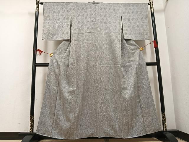 平和屋着物●名門　藤娘きぬたや・杢目絞り　小紋　正絹　逸品　AABH4081ph