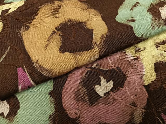 平和屋着物●上質な小紋　手描き　草花文　残布付140cm　正絹　逸品　AABH4092ph 平和屋着物○上質な小紋 手描き 草花文 残布付140cm 正絹 逸品