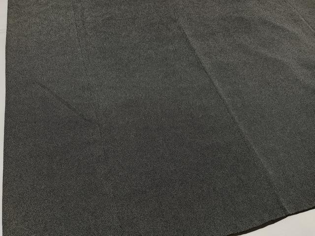 平和屋着物●小紋師　黒岩秀硯　江戸小紋　鮫小紋柄　黒地　正絹　逸品　AABH4077ph 平和屋着物○小紋師 黒岩秀硯 江戸小紋 鮫小紋柄 黒地 正絹 逸品