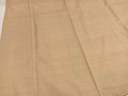 平和屋着物●結城紬　奥順　はたおり娘　色無地　飴色　正絹　逸品　未使用　AABH4082ph