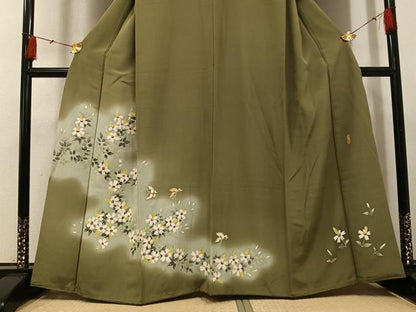 平和屋着物●本加賀友禅作家　能川光陽　青山みとも　訪問着　花蝶文　暈し染め　正絹　逸品　AABH4091ph