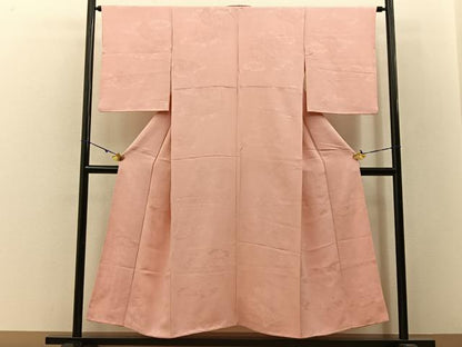平和屋着物■上質な色無地 冊子花地紋 虹色 正絹 逸品 BAAW9044hj