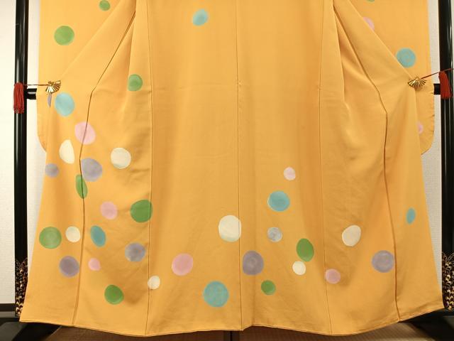 平和屋着物●豪華振袖　手描き　水玉　正絹　逸品　AABH0841fy