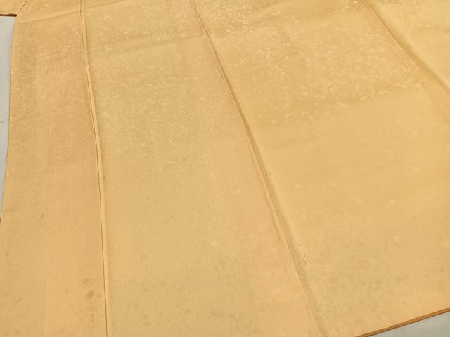 平和屋着物●上質な色無地　霞地紋　蜂蜜色　正絹　逸品　AABH0852fy