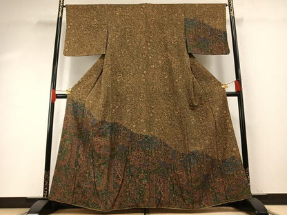 平和屋着物●訪問着　更紗花文　正絹　逸品　AABH0836fy