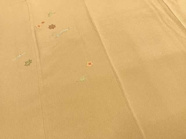 平和屋着物●訪問着　総刺繍　舞花文　金糸　鬼しぼ縮緬　ロング丈　正絹　逸品　AABH0857fy