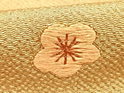 平和屋着物●訪問着　総刺繍　舞花文　金糸　鬼しぼ縮緬　ロング丈　正絹　逸品　AABH0857fy