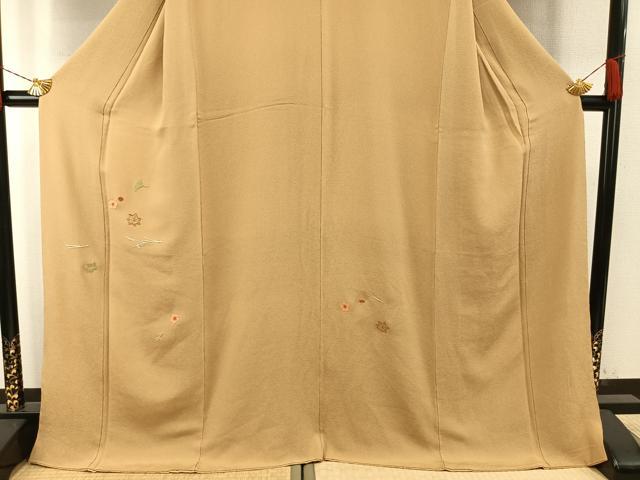 平和屋着物●訪問着　総刺繍　舞花文　金糸　鬼しぼ縮緬　ロング丈　正絹　逸品　AABH0857fy