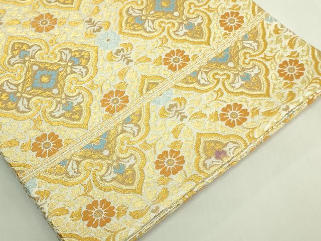 平和屋本店●極上　龍村美術織物　たつむら　六通柄　本袋帯　唐織　西城菱花文　金銀糸　逸品　DZAB5952kh6