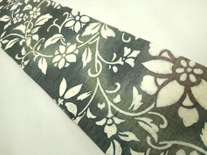 平和屋着物●極上　両面　半幅帯　花唐草　逸品　DZAB6016kh6
