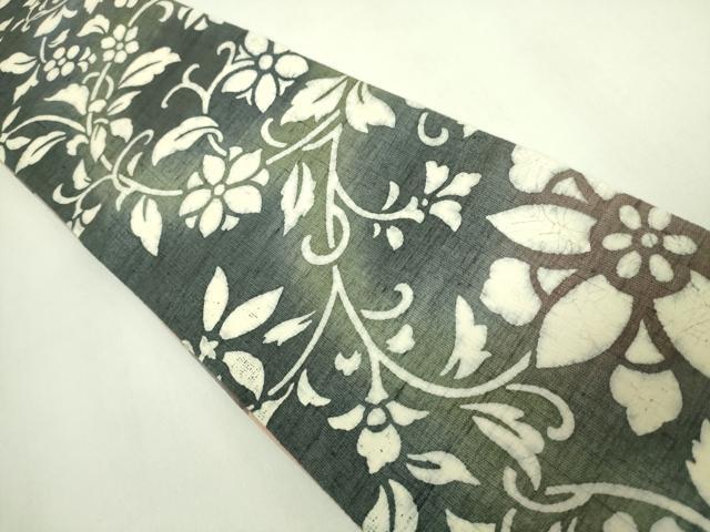 平和屋着物●極上　両面　半幅帯　花唐草　逸品　DZAB6016kh6
