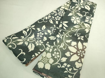 平和屋着物●極上　両面　半幅帯　花唐草　逸品　DZAB6016kh6