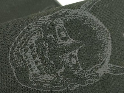 平和屋着物●極上　男性　両面　角帯　般若　面　市松　黒地　逸品　未使用　DZAB6030kh6