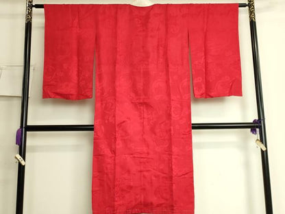 平和屋着物●アンティーク　大正ロマン　長襦袢　袷　飛鶴花地紋　逸品　DZAB6050kh6