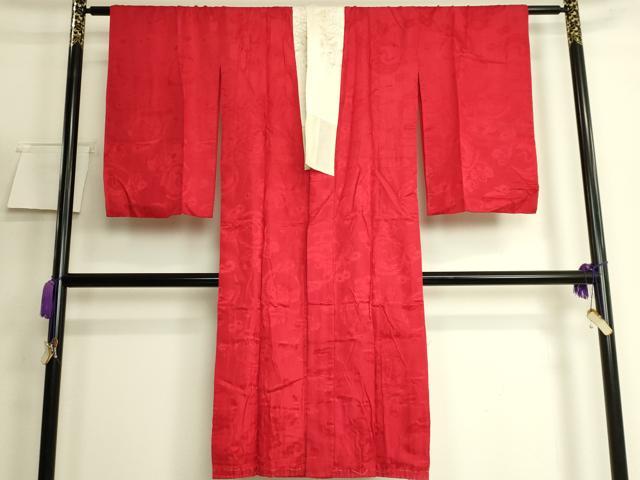 平和屋着物●アンティーク　大正ロマン　長襦袢　袷　飛鶴花地紋　逸品　DZAB6050kh6
