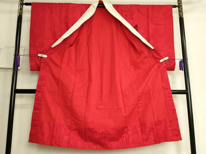 平和屋着物●アンティーク　大正ロマン　長襦袢　袷　飛鶴花地紋　逸品　DZAB6050kh6