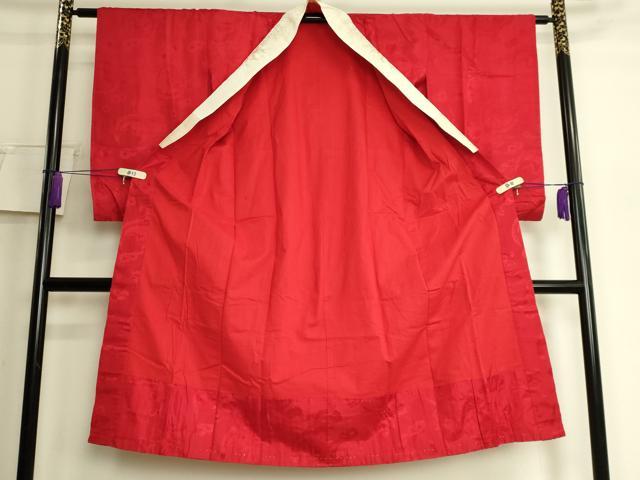 平和屋着物●アンティーク　大正ロマン　長襦袢　袷　飛鶴花地紋　逸品　DZAB6050kh6