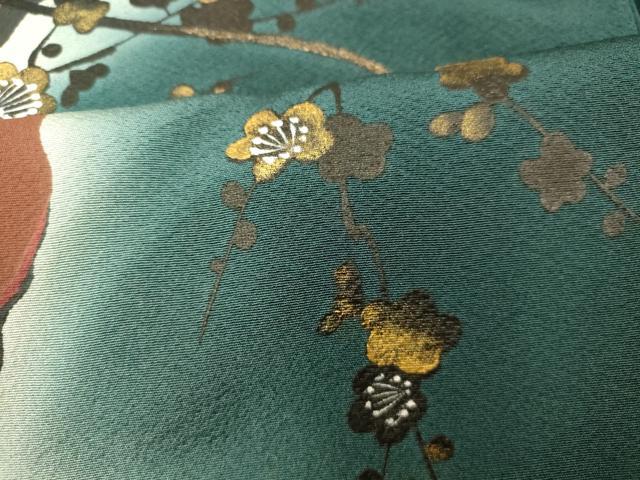 平和屋着物■訪問着 枝梅扇子文 暈し染め 金彩 正絹 逸品 AABH4416fw