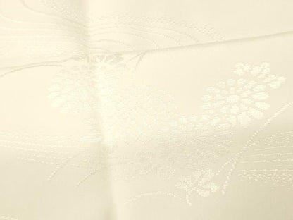平和屋着物■長襦袢 無双仕立て 流水草花地紋 正絹 逸品 AABH4415fw