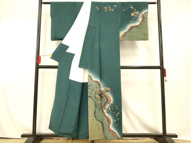 平和屋着物■訪問着 枝梅扇子文 暈し染め 金彩 正絹 逸品 AABH4416fw