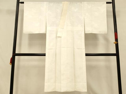 平和屋着物■長襦袢 無双仕立て 流水草花地紋 正絹 逸品 AABH4415fw