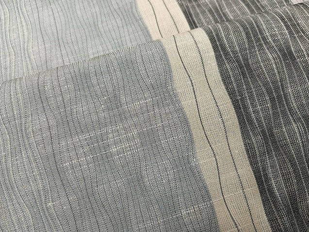 平和屋着物●上質な紬　縞　立涌文　正絹　逸品　AABH4093ph