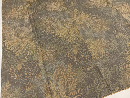 平和屋着物●上質な紬　草木文　正絹　逸品　未使用　AABH4102ph