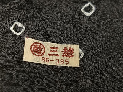 平和屋着物●訪問着　絞り　刺繍　草花文　黒地　金銀彩　三越扱い　正絹　逸品　AABH4097ph
