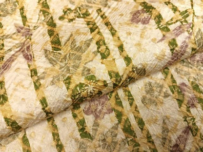 平和屋着物●上質な小紋　絞り　草花文　三越扱い　正絹　逸品　AABH4106ph