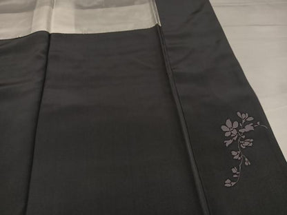 平和屋着物●訪問着　刺繍　草花シルエット　金彩　正絹　逸品　AABH4098ph