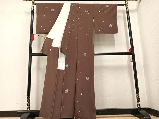 平和屋着物●京都手描友禅　中嶋剛司　蝋彩染　小紋　反端付き　正絹　逸品　未使用　AABH4100ph