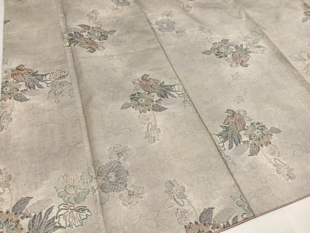 平和屋着物●都喜ヱ門　本場大島紬　白大島　カタス7マルキ　総絣　花鳥文　藤絹織物謹製　証紙付き　正絹　逸品　未使用　AABH4096ph 平和屋着物○都喜ヱ門 本場大島紬 白大島 7マルキ 風景草木