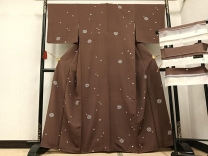 平和屋着物●京都手描友禅　中嶋剛司　蝋彩染　小紋　反端付き　正絹　逸品　未使用　AABH4100ph