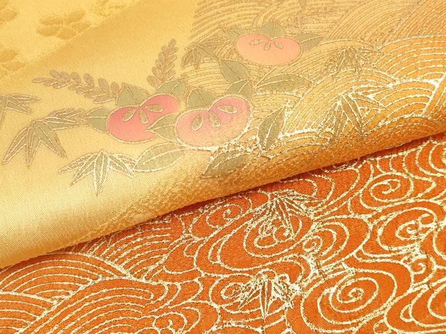 平和屋着物●和装小物　帯締め・帯揚げセット　橘　金彩　高麗組　金糸　逸品　未使用　DABD7302zzz