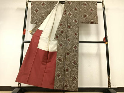 平和屋着物●本場大島紬　龍郷絣　正絹　逸品　AABH0870fy